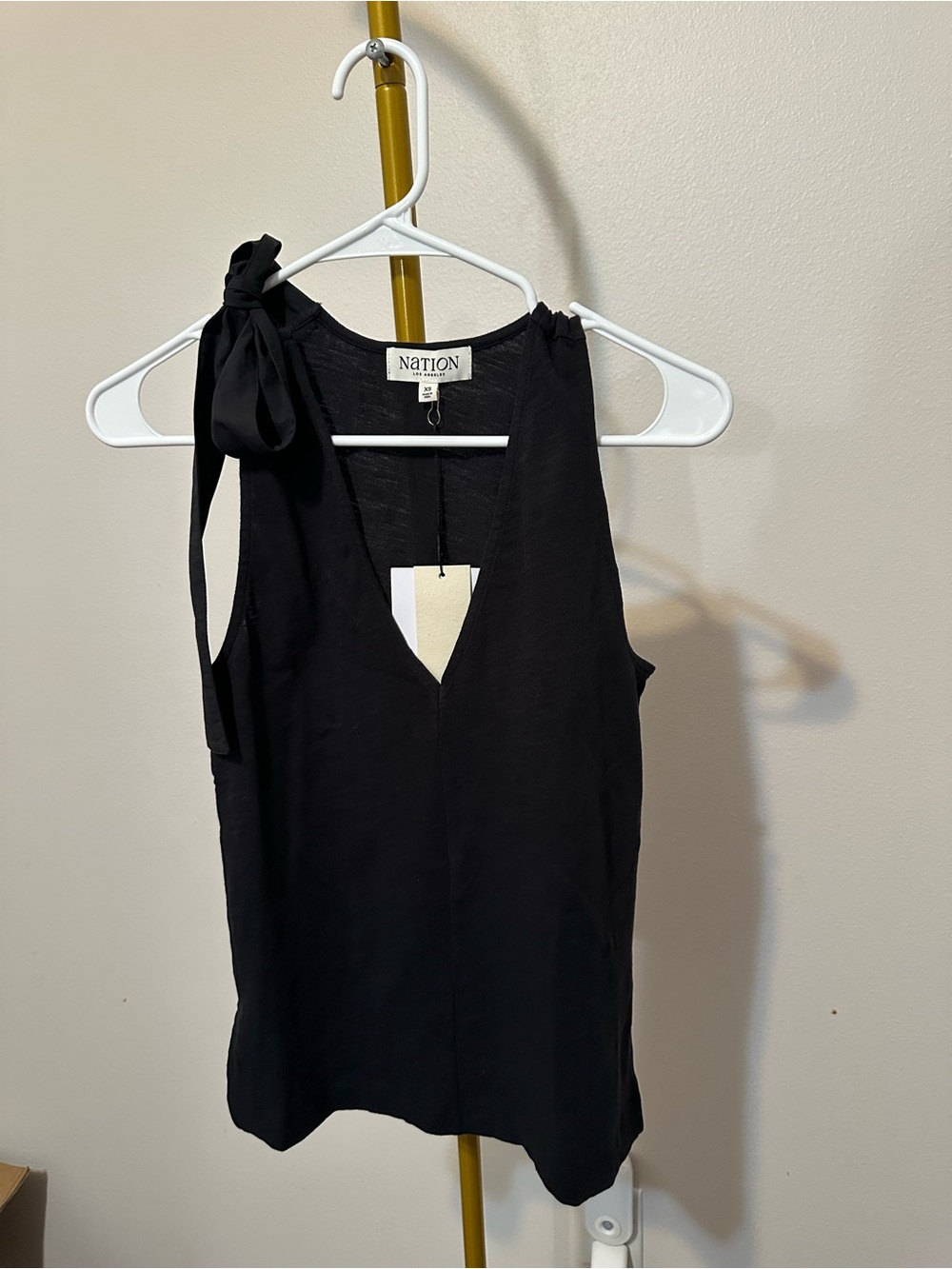 Nation LTD Black Tie-Shoulder V-Neck Cami